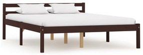 Sonata Рамка за легло, тъмнокафява, бор масив, 140x200 см