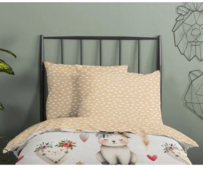 Бежово единично памучно детско спално бельо 140x200 cm Luz – Good Morning