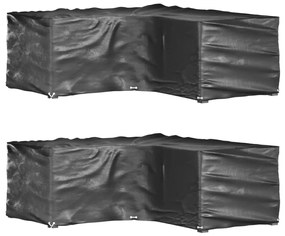3155368 vidaXL Покривала за ъглови градински мебели 2 бр 12 капси 185x185x70см