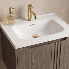 Шкаф за баня с мивка Rea Rivo DB86-60L-1 Dark 60cm