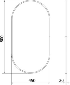 Mexen Loft овално огледало за баня 80 x 45 cm, златна рамка - 9851-080-045-000-50