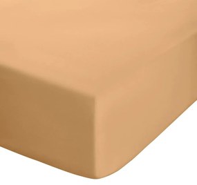 Жълтo-оранжев еластичен чаршаф от перкал 135x190 cm Easy Iron Percale – Catherine Lansfield