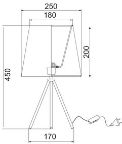 Лампа за четене Tripod - Black