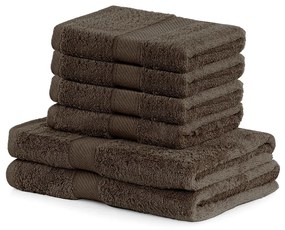 Комплект от 2 тъмнокафяви кърпи и 4 кърпи Кафяви Bamby - DecoKing