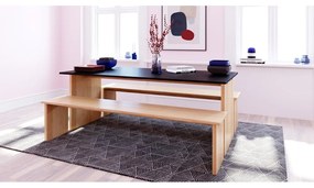 Маса за хранене с дъбов плот 90x160 cm Stripe - Woodman