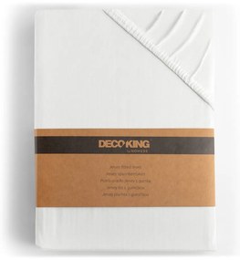 Бял еластичен чаршаф от джърси 140x200 cm Amber – Restilo