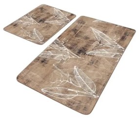 Кафяви кадифени килими за баня в комплект от 2 бр. 60x100 cm – Mila Home