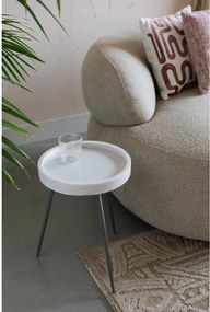 Кръгла странична масичка с мраморна плоча ø 33 cm Karrara – White Label