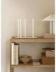 Бяла/в сребрист цвят затъмняваща се настолна лампа с текстилен абажур (височина 36 cm) Taite – Blomus