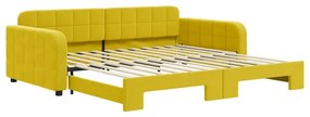 3196941 vidaXL Канапе с изтеглящо разтегателно легло жълто 100x200 см кадифе