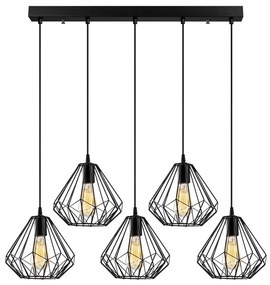 Черно висящо осветително тяло с метален абажур Diamond – Opviq lights