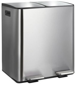 Стоманено кошче за боклук 2x20 l за рециклиране с педал в матово сребрист цвят Aliya – Spirella