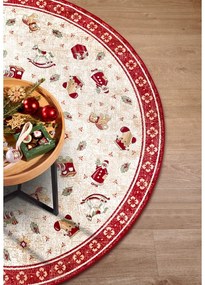 Червен кръгъл килим с коледен мотив със смес от памук ø 200 cm Toy's Delight Red Christmas – Villeroy&amp;Boch