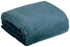 Плюшено одеяло с релефен модел в синьо Ширина: 150 см | Дължина: 200 см