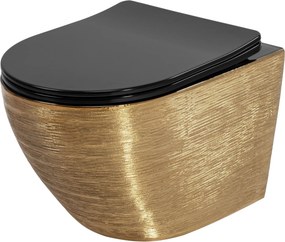Тоалетна чиния Rea Carlo Flat Brush Gold