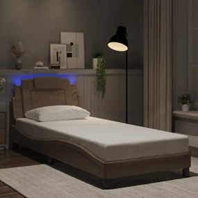 3213984 vidaXL Рамка за легло Viana с LED без матрак, капучино, 80x200 см