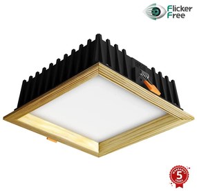 APLED-LED Лампа SQUARE WOODLINE LED/12W/230V 4000K 17x17 см бор масивнo дървo