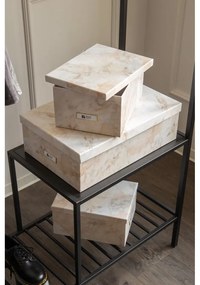 Бежови картонени кутии за съхранение в комплект от 3 бр. с капаци/декоративни 31x47x15,5 cm Inge Paper Laminate – Bigso