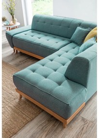 Тюркоаз разтегателен ъглов диван (десен ъгъл) Dazzling Daisy – Miuform