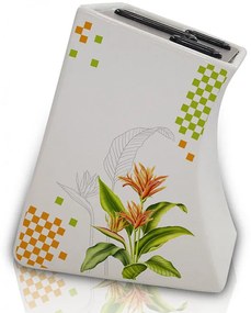 Поставка за 3 ножа ZEPHYR ZP 1645 E, Керамичен корпус, 7/12/15 см. острие, Бял с декорация