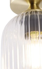 Арт Деко плафон месинг с прозрачно стъкло - Banci