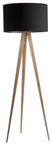 Черна лампа с дървени крака Tripod Wood - Zuiver
