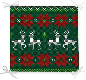 Възглавница за сядане Holly Christmas със смес от памук, 42 x 42 cm - Minimalist Cushion Covers