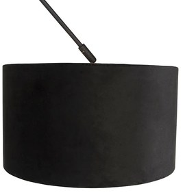 Висяща лампа черна с кадифена абажур черна със злато 35 см - Blitz