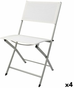 подплатен къмпинг стол Aktive Бял 46 x 81 x 55 cm (4 броя)