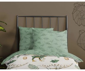 Зелено-бежово памучно детско спално бельо за детско креватче 100x135 cm Gabi – Good Morning