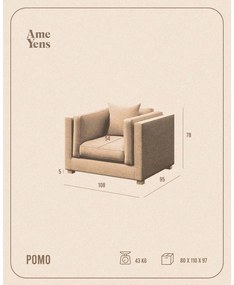 Светлосиво кресло Pomo - Ame Yens