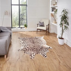 Кафяво-бежов килим 155x130 cm Faux Leopard - Think Rugs