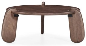 Тъмнокафява кръгла масичка за кафе от масивно манго ø 80 cm Tamira – MOME