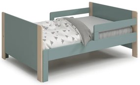 Детско легло в зелено-натурално с възможност за удължаване 90x140/190 cm Willi - Marckeric