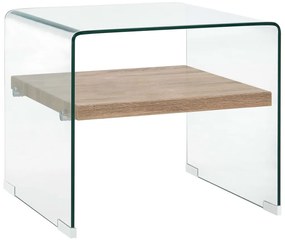 284742 vidaXL Маса за кафе, прозрачна, 50x50x45 см, закалено стъкло