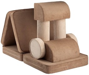 Кафяв детски диван от рипсено кадифе 132 cm Settee – Wigiwama