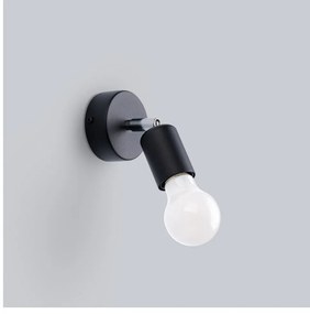 Черна стенна лампа ø 6 cm Brando - Nice Lamps
