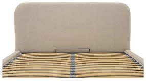 Бежово двойно легло 140x190 cm тапицирано с място за съхранение с включена подматрачна рамка Sea – Scandic