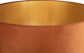 Подова лампа златна с оранжев абажур и златен интериор 50 см - Linden