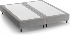 Сиво двойно легло 200x200 cm тапицирано без табла Whale – Micadoni