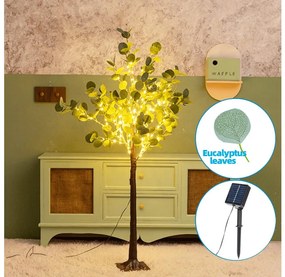 Aigostar - LED соларна декорация 150xLED/3,2м IP65 топла бяла евкалипт