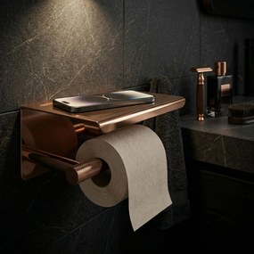 Държач за тоалетна хартия с етажерка 6613 Modern Copper