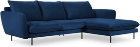 Ъглов диван от синьо кадифе (десен ъгъл) Vienna - Cosmopolitan Design