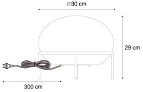 Дизайнерска външна настолна лампа черна - Jannie