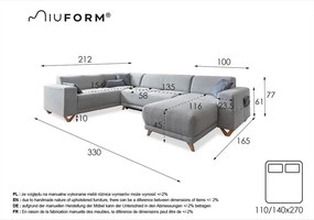 Светлосив разтегателен/с място за съхранение ъглов диван (ляв ъгъл/U форма) Classy Sophie – Miuform