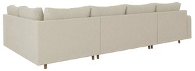 Кремав ъглов диван от рипсено кадифе (ляв ъгъл/"U" форма) Ariella – Ropez