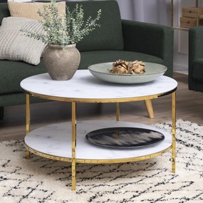 Бяла кръгла маса за кафе ø 80 cm Alisma - Actona