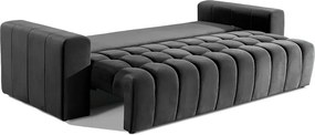 Тъмносив кадифен разтегателен диван с място за съхранение 247 cm Lazaro – ELTAP