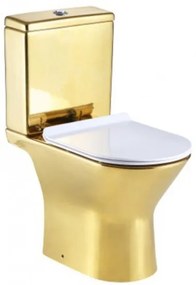 Моноблок ICC 7937 GOLD, седалка и капак, порцелан, златен + бял, 90x63x38см