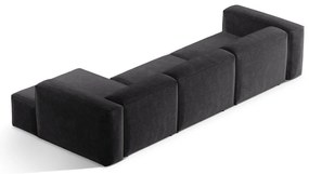 Тъмносив ъглов диван от рипсено кадифе (десен ъгъл) Bergano – Cosmopolitan Design